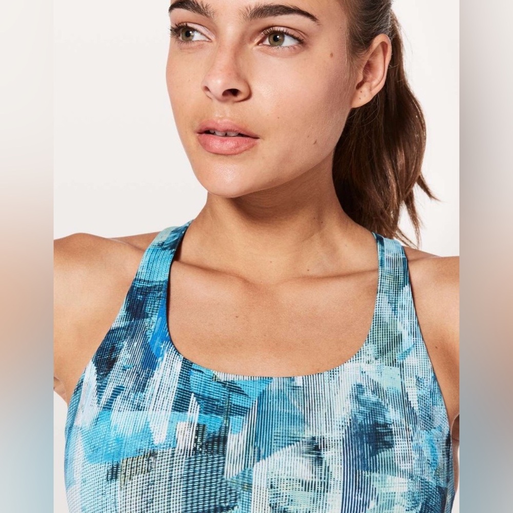 Lululemon Time To Sweat Bra Sun Dazed Multi Blue 4 Yoga Sports  Bra - Picture 3 of 9